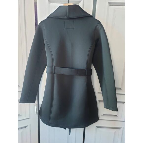 NEW Steve Madden Black Belted Midi Coat - Medium - Picture 2 of 11